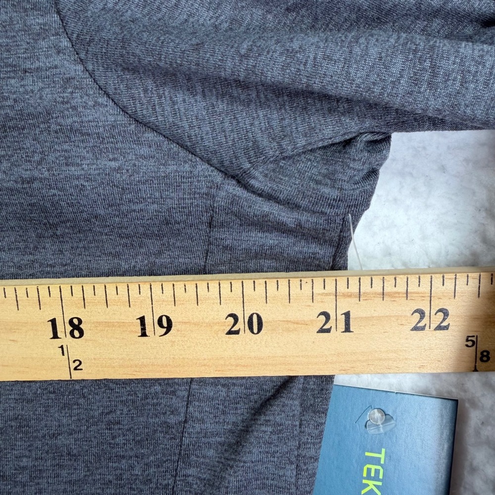 Tek Gear Quarter Zip Pullover Mens M Charcoal Gray Soft Tek UPF 40 Thumbhole NEW - Picture 6 of 8